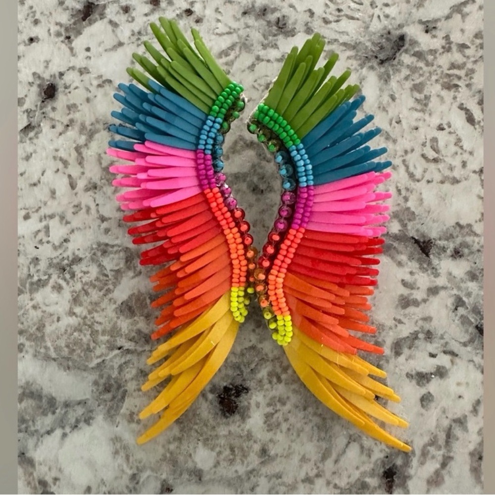 Mignonne Gavigan Rainbow Multicolor Neon Wing Earrings